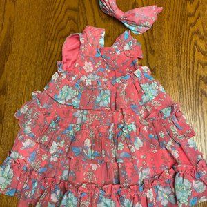 Janie and Jack Baby Girl Floral Ruffle Dress w/ Headband